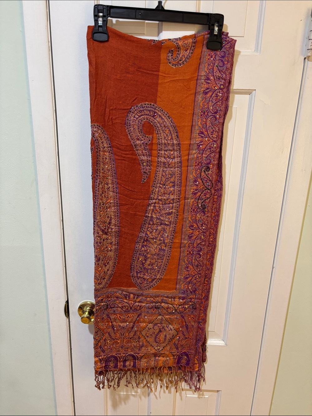 Bohemian Orange and Purple Paisley Wrap Skirt